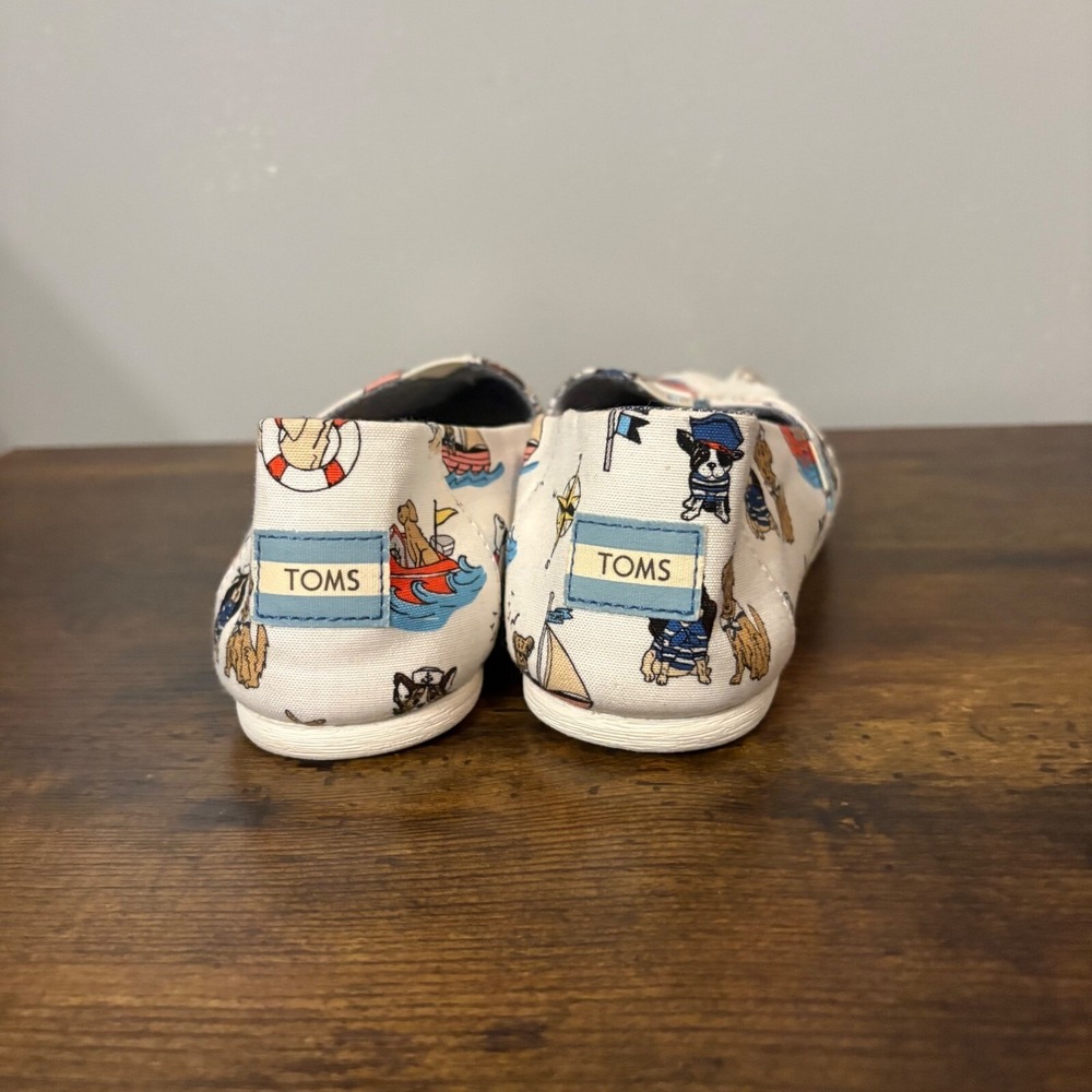 Toms Nautical Sea Venture Dog Print Canvas Slip On Shoe (Women's 7.5W) - Picture 6 of 8